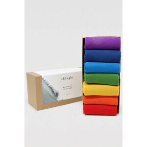 Viacfarebné ponožky v darčekovej krabičke Colours of the Rainbow - sedembalenie