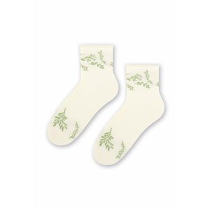 Zeleno-smotanové vzorované ponožky 099