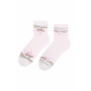 Ružovo-smotanové vzorované ponožky 099