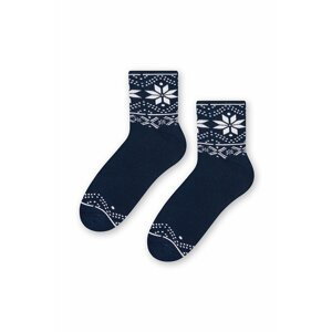Bielo-modré vzorované ponožky 123