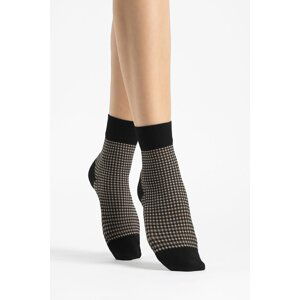 Béžovo-čierné vzorované ponožky Croquet 40DEN
