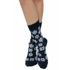 Tmavomodré vzorované ponožky Blue Snowflake