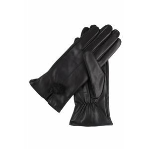 Čierne kožené rukavice SRE0356