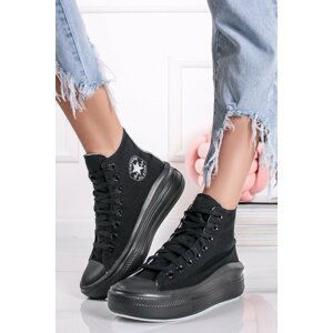 Čierne vysoké tenisky na platforme Chuck Taylor All Star Move Street Utility High Top