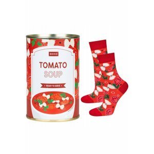 Viacfarebné vzorované ponožky v plechovke Tomato Soup