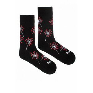 Čierne vzorované ponožky Zaláskovaná púpava