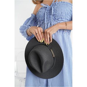 Čierny slamený klobúk Amelia