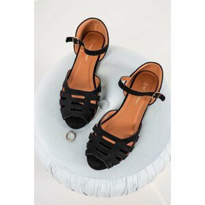 Čierne nízke sandále Poppy