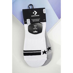 Dámske sivo-biele členkové ponožky MFC OX Stripe Star - dvojbalenie