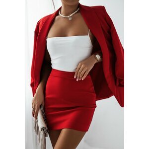 Červený komplet sako + sukňa Lui