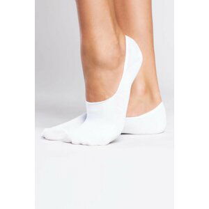 Biele balerínkové ponožky so silikónovým pásom S20