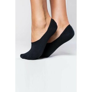Čierne balerínkové ponožky so silikónovým pásom S20