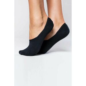 Čierne balerínkové ponožky so silikónovým pásom S20