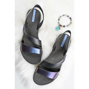 Čierne gumené nízke sandále Vibe
