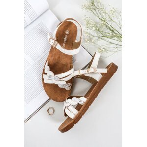 Biele nízke sandále Serlia