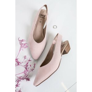 Svetloružové slingback lodičky na hrubom podpätku 8-29501