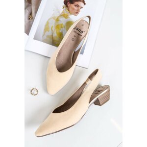 Žlté slingback lodičky na hrubom podpätku 8-29501