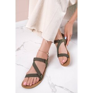 Tmavozelené barefoot sandále Flexi