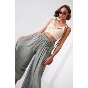 Sivo-zelené culottes nohavice 81733