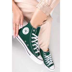 Zelené vysoké plátené tenisky Chuck Taylor All Star Midnight Clover