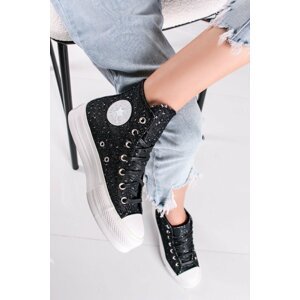 Čierne vysoké tenisky na platforme Chuck Taylor All Star Lift Millennium Glam