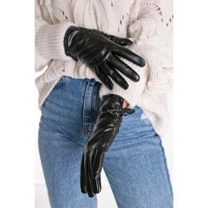 Čierne rukavice z eko kože Stella