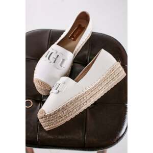 Biele platformové espadrilly Teresa