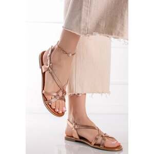 Ružovozlaté nízke sandále Effie