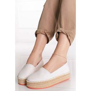 Biele platformové espadrilly Flatform Espadrille Soft