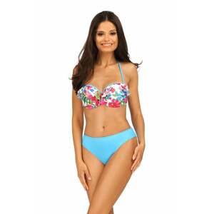 Modro-fuchsiové kvetované push-up bikiny Kessy