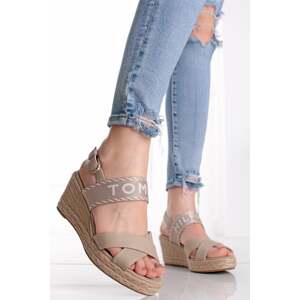 Béžové platformové sandále Logo Mid Wedge Espadrille Sandals