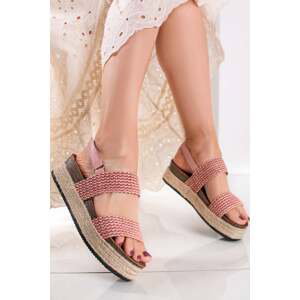 Ružové platformové sandále Cecily