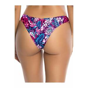 Modro-fuchsiové kvetované plavkové nohavičky brazílskeho strihu Cheeky Brazilian Cut Bikini Rio