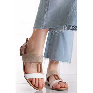 Béžovo-biele nízke sandále Hannah