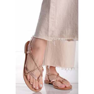 Ružovozlaté nízke sandále Milou