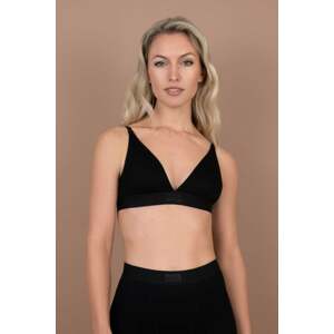 Čierna vystužená podprsenka Natural Rib Triangle Bra Top