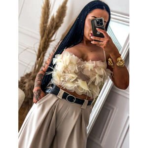 Béžový bralet top DEMI veľkosť: one size