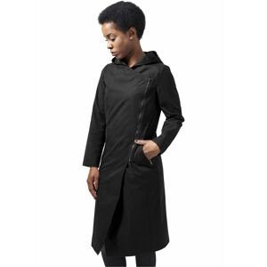 Urban Classics Ladies Peached Long Asymmetric Coat black - S