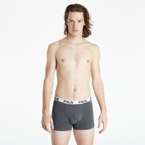 FILA Man Boxers 2-Pack Black/ Anthracite