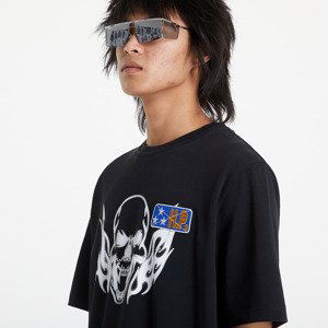 HERON PRESTON Ss Tee Reg Flaming Skull Black/ White