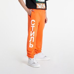 HERON PRESTON Plain Sweatpants Ctnmb Vertic Orange/ White