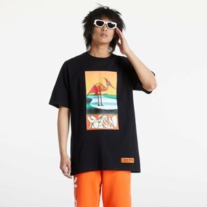 HERON PRESTON Ss Tee Os Heron Abstract Black/ Orange