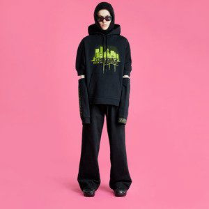 RAF SIMONS Hoodie With Seperate Sleeves Echodomer Black