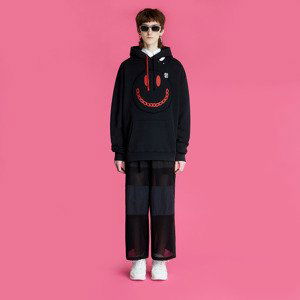 RAF SIMONS Regular Fit Hoodie With Print Destroy Washed Black