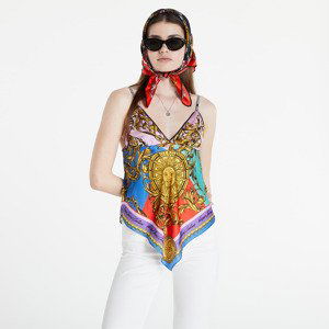 Versace Jeans Couture Light Satin Panel Foulard Garland Top Multicolor