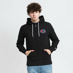 Champion Satin C Logo Hooded Full Zip Sweatshirt Black