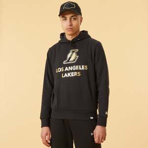 New Era LA Lakers Metallic Logo Black Hoodie Black