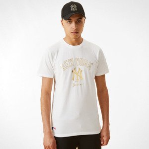 New Era MLB Metallic Graphic Tee New York Yankees White