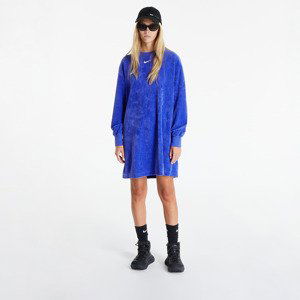 Nike Sportswear Women's Velour Long-Sleeve Crew Dress Lapis/ Sail