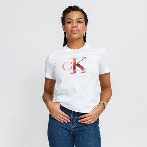 CALVIN KLEIN JEANS W Satin Bonded Blurred Tee White